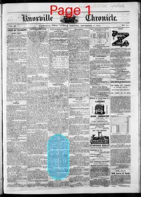 Page thumbnail for Knoxville Daily Chronicle