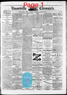 Page thumbnail for Knoxville Daily Chronicle