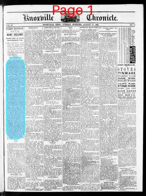 Page thumbnail for Knoxville Daily Chronicle