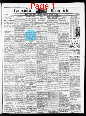 Page thumbnail for Knoxville Daily Chronicle