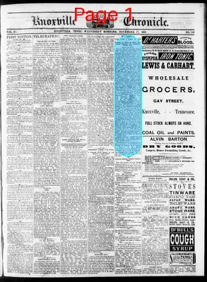 Page thumbnail for Knoxville Daily Chronicle