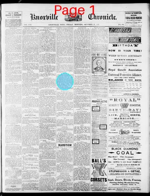 Page thumbnail for Knoxville Daily Chronicle