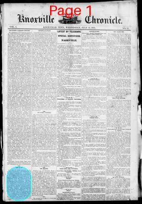 Page thumbnail for Knoxville Weekly Chronicle