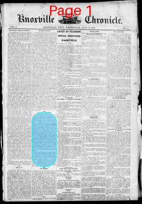 Page thumbnail for Knoxville Weekly Chronicle