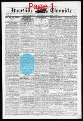 Page thumbnail for Knoxville Weekly Chronicle