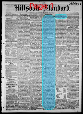 Page thumbnail for The Hillsdale Standard