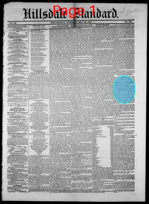 Page thumbnail for The Hillsdale Standard