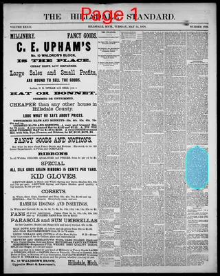 Page thumbnail for The Hillsdale Standard