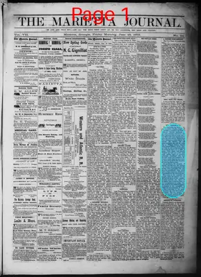 Page thumbnail for The Marietta Journal