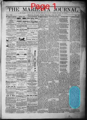 Page thumbnail for The Marietta Journal
