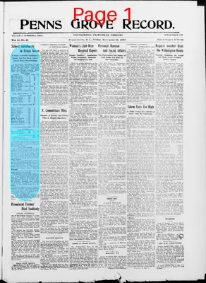 Page thumbnail for The Penn's Grove Record