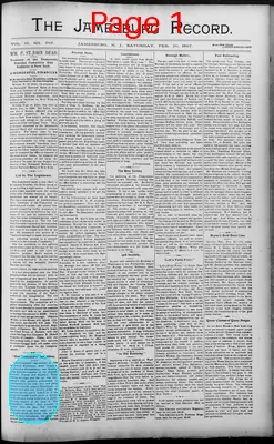 Page thumbnail for The Jamesburg Record