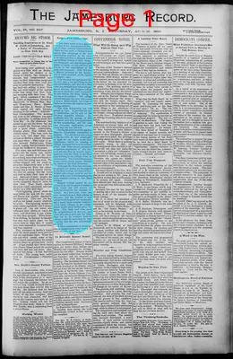 Page thumbnail for The Jamesburg Record