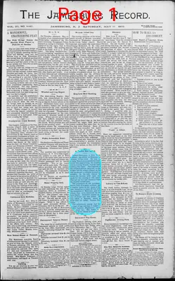 Page thumbnail for The Jamesburg Record