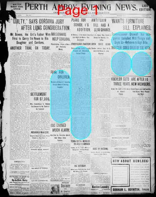 Page thumbnail for Perth Amboy Evening News