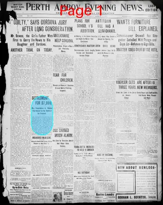Page thumbnail for Perth Amboy Evening News