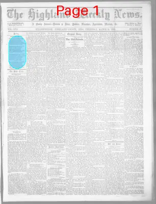 Page thumbnail for The Highland Weekly News