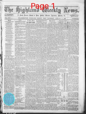 Page thumbnail for The Highland Weekly News