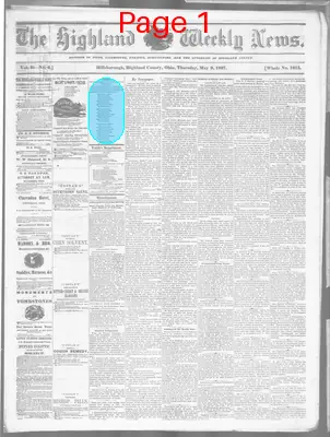 Page thumbnail for The Highland Weekly News