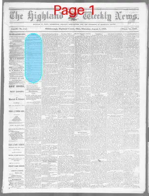 Page thumbnail for The Highland Weekly News