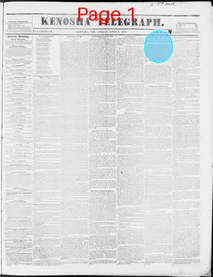 Page thumbnail for Kenosha Telegraph