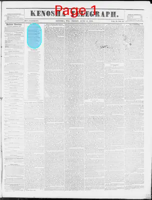 Page thumbnail for Kenosha Telegraph
