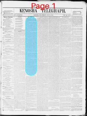 Page thumbnail for Kenosha Telegraph