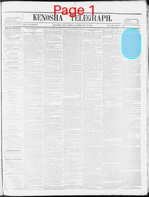 Page thumbnail for Kenosha Telegraph