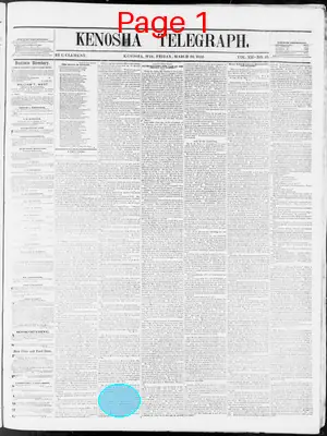 Page thumbnail for Kenosha Telegraph
