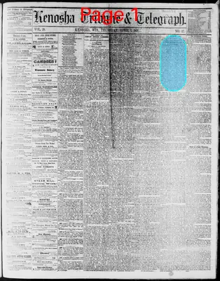 Page thumbnail for Kenosha Tribune & Telegraph