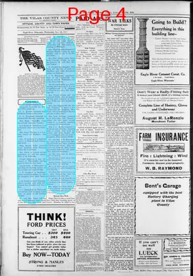 Page thumbnail for Vilas County News
