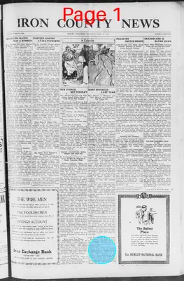 Page thumbnail for Iron County News