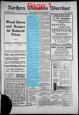 Page thumbnail for Northern Wisconsin Advertiser