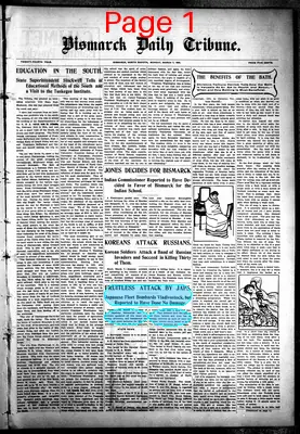 Page thumbnail for Bismarck Daily Tribune