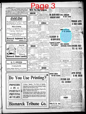 Page thumbnail for Bismarck Daily Tribune