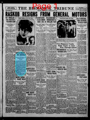 Page thumbnail for The Bismarck Tribune