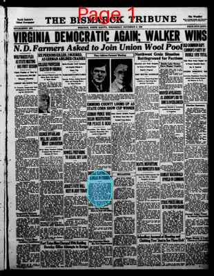 Page thumbnail for The Bismarck Tribune