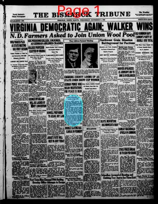 Page thumbnail for The Bismarck Tribune