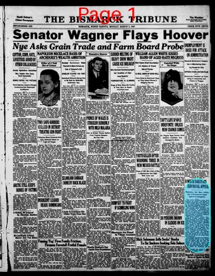 Page thumbnail for The Bismarck Tribune
