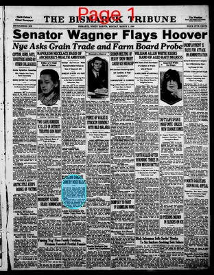Page thumbnail for The Bismarck Tribune