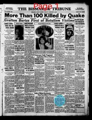 Page thumbnail for The Bismarck Tribune
