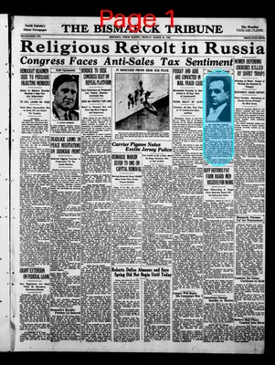 Page thumbnail for The Bismarck Tribune