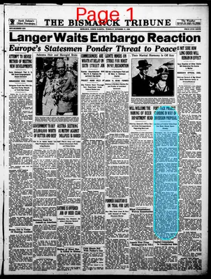 Page thumbnail for The Bismarck Tribune