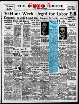 Page thumbnail for The Bismarck Tribune