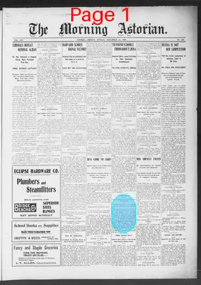 Page thumbnail for The Morning Astorian