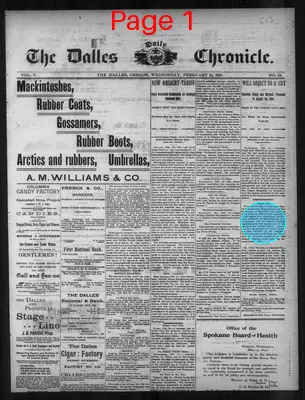 Page thumbnail for The Dalles Daily Chronicle