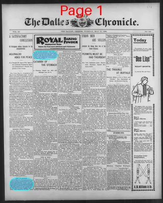Page thumbnail for The Dalles Daily Chronicle