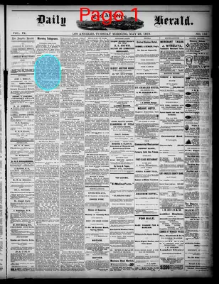 Page thumbnail for Daily Los Angeles Herald