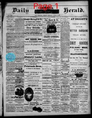 Page thumbnail for Daily Los Angeles Herald