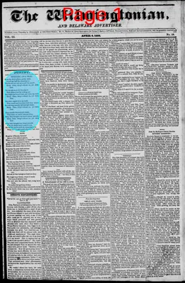 Page thumbnail for The Wilmingtonian, And Delaware Advertiser
